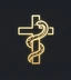Timeless cross and snake logo
